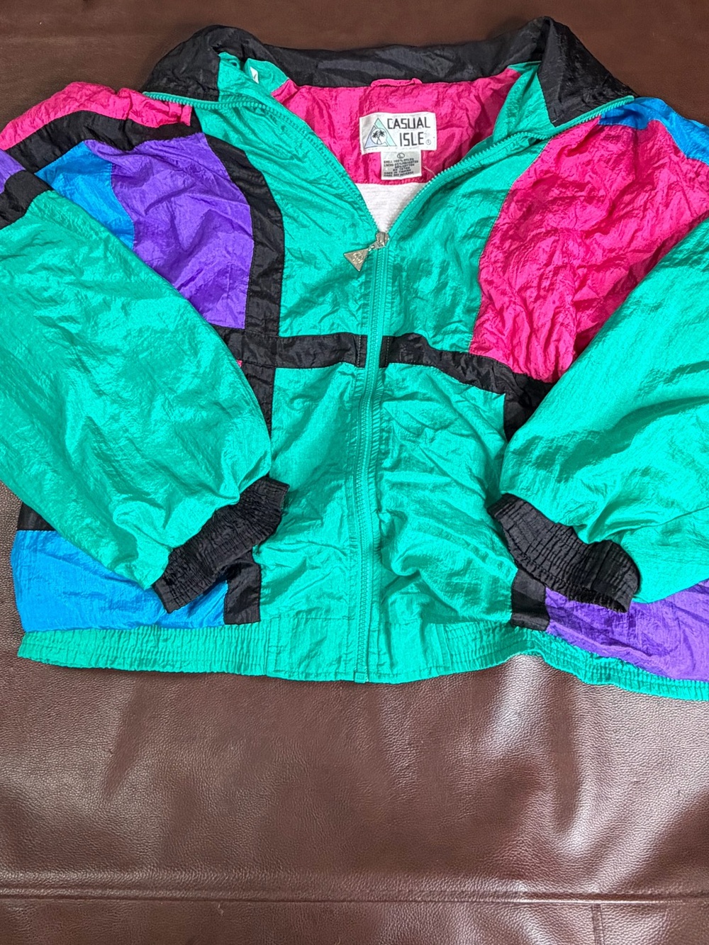 Vintage 90s women’s Colorblock Windbreaker Jacket